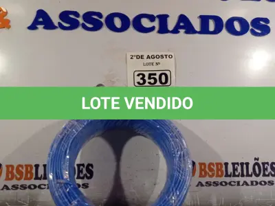 LOTE 350 - 01 CABO FLEXÍVEL DE FIO DE 100M 1X2,50MM² AZUL. (NOVO) (NO ESTADO) ATENÇÃO! FAZER A VISITAÇÃO ANTES DE ARREMATAR, NÃO SABEMOS SE FUNCIONA. LEILÃO NÃO TEM GARANTIA E NEM DEVOLUÇÃO, SUJEITO A POSSÍVEIS AVARIAS VISÍVEIS/OCULTAS E/OU AUSÊNCIA DE COMPONENTES.