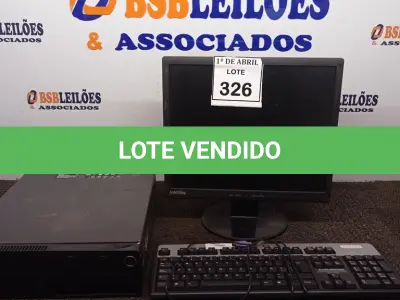 LOTE 326 - 01 CPU LENOVO, 01 MONITOR E 01 TECLADO. (NO ESTADO) ATENÇÃO! FAZER A VISITAÇÃO ANTES DE ARREMATAR, NÃO SABEMOS SE FUNCIONA. LEILÃO NÃO TEM GARANTIA E NEM DEVOLUÇÃO, SUJEITO A POSSÍVEIS AVARIAS VISÍVEIS/OCULTAS E/OU AUSÊNCIA DE COMPONENTES.