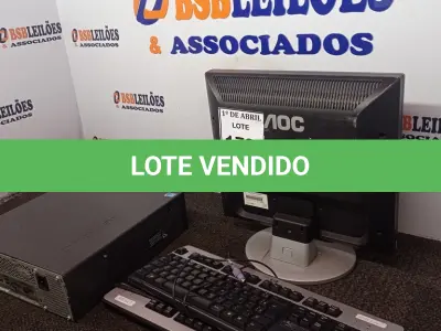LOTE 170 - 01 CPU HP E 01 MONITOR COM TECLADO. (NO ESTADO) ATENÇÃO! FAZER A VISITAÇÃO ANTES DE ARREMATAR, NÃO SABEMOS SE FUNCIONA. LEILÃO NÃO TEM GARANTIA E NEM DEVOLUÇÃO, SUJEITO A POSSÍVEIS AVARIAS VISÍVEIS/OCULTAS E/OU AUSÊNCIA DE COMPONENTES.