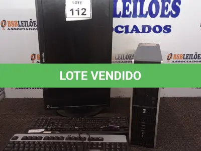 LOTE 112 - 01 CPU HP E 01 MONITOR COM TECLADO. (NO ESTADO) ATENÇÃO! FAZER A VISITAÇÃO ANTES DE ARREMATAR, NÃO SABEMOS SE FUNCIONA. LEILÃO NÃO TEM GARANTIA E NEM DEVOLUÇÃO, SUJEITO A POSSÍVEIS AVARIAS VISÍVEIS/OCULTAS E/OU AUSÊNCIA DE COMPONENTES.