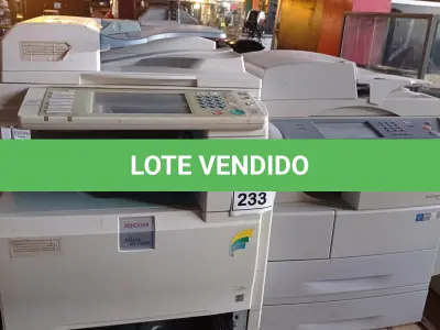 LOTE 233 - 01 IMPRESSORA RICOH MP C2051 E 01 IMPRESSORA SAMSUNG 6555NX. (NO ESTADO) ATENÇÃO! FAZER A VISITAÇÃO ANTES DE ARREMATAR, NÃO SABEMOS SE FUNCIONA. LEILÃO NÃO TEM GARANTIA E NEM DEVOLUÇÃO, SUJEITO A POSSÍVEIS AVARIAS VISÍVEIS/OCULTAS E/OU AUSÊNCIA DE COMPONENTES.