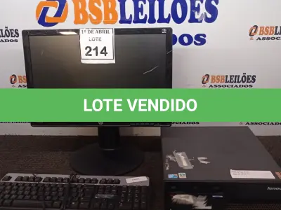 LOTE 214 - 01 CPU LENOVO E 01 MONITOR COM TECLADO. (NO ESTADO) ATENÇÃO! FAZER A VISITAÇÃO ANTES DE ARREMATAR, NÃO SABEMOS SE FUNCIONA. LEILÃO NÃO TEM GARANTIA E NEM DEVOLUÇÃO, SUJEITO A POSSÍVEIS AVARIAS VISÍVEIS/OCULTAS E/OU AUSÊNCIA DE COMPONENTES.