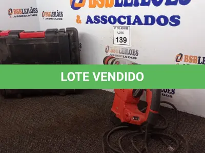 LOTE 139 - 01 MARTELETE EIN HELL COM MALETA. (NO ESTADO) ATENÇÃO! FAZER A VISITAÇÃO ANTES DE ARREMATAR, NÃO SABEMOS SE FUNCIONA. LEILÃO NÃO TEM GARANTIA E NEM DEVOLUÇÃO, SUJEITO A POSSÍVEIS AVARIAS VISÍVEIS/OCULTAS E/OU AUSÊNCIA DE COMPONENTES.