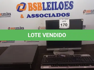 LOTE 170 - 01 CPU HP E 01 MONITOR COM TECLADO. (NO ESTADO) ATENÇÃO! FAZER A VISITAÇÃO ANTES DE ARREMATAR, NÃO SABEMOS SE FUNCIONA. LEILÃO NÃO TEM GARANTIA E NEM DEVOLUÇÃO, SUJEITO A POSSÍVEIS AVARIAS VISÍVEIS/OCULTAS E/OU AUSÊNCIA DE COMPONENTES.