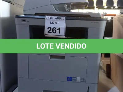 LOTE 261 - 01 IMPRESSORA SAMSUNG SCX5835NX. (NO ESTADO) ATENÇÃO! FAZER A VISITAÇÃO ANTES DE ARREMATAR, NÃO SABEMOS SE FUNCIONA. LEILÃO NÃO TEM GARANTIA E NEM DEVOLUÇÃO, SUJEITO A POSSÍVEIS AVARIAS VISÍVEIS/OCULTAS E/OU AUSÊNCIA DE COMPONENTES.