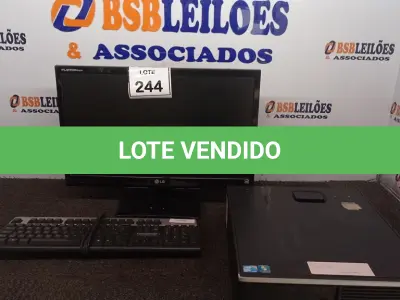LOTE 244 - 01 CPU HP, 01 MONITOR E TECLADO. (NO ESTADO) ATENÇÃO! FAZER A VISITAÇÃO ANTES DE ARREMATAR, NÃO SABEMOS SE FUNCIONA. LEILÃO NÃO TEM GARANTIA E NEM DEVOLUÇÃO, SUJEITO A POSSÍVEIS AVARIAS VISÍVEIS/OCULTAS E/OU AUSÊNCIA DE COMPONENTES.