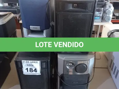 LOTE 184 - 01 LOTE COM CAIXAS DE SOM. (NO ESTADO) ATENÇÃO! FAZER A VISITAÇÃO ANTES DE ARREMATAR, NÃO SABEMOS SE FUNCIONA. LEILÃO NÃO TEM GARANTIA E NEM DEVOLUÇÃO, SUJEITO A POSSÍVEIS AVARIAS VISÍVEIS/OCULTAS E/OU AUSÊNCIA DE COMPONENTES.