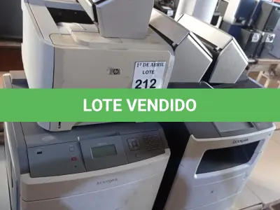 LOTE 212 - 01 LOTE COM IMPRESSORAS E SCANNER’S DIVERSOS. (NO ESTADO) ATENÇÃO! FAZER A VISITAÇÃO ANTES DE ARREMATAR, NÃO SABEMOS SE FUNCIONA. LEILÃO NÃO TEM GARANTIA E NEM DEVOLUÇÃO, SUJEITO A POSSÍVEIS AVARIAS VISÍVEIS/OCULTAS E/OU AUSÊNCIA DE COMPONENTES.
