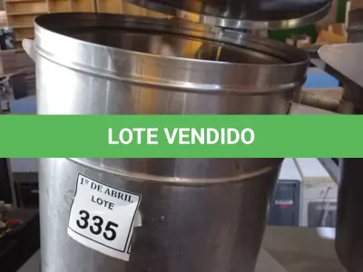 LOTE 335 - 01 LIXEIRA EM INOX. (NO ESTADO) ATENÇÃO! FAZER A VISITAÇÃO ANTES DE ARREMATAR, NÃO SABEMOS SE FUNCIONA. LEILÃO NÃO TEM GARANTIA E NEM DEVOLUÇÃO, SUJEITO A POSSÍVEIS AVARIAS VISÍVEIS/OCULTAS E/OU AUSÊNCIA DE COMPONENTES.