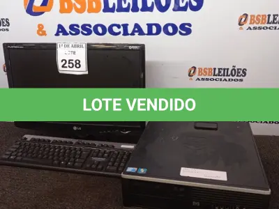 LOTE 258 - 01 CPU HP, 01 MONITOR E 01 TECLADO.  (NO ESTADO) ATENÇÃO! FAZER A VISITAÇÃO ANTES DE ARREMATAR, NÃO SABEMOS SE FUNCIONA. LEILÃO NÃO TEM GARANTIA E NEM DEVOLUÇÃO, SUJEITO A POSSÍVEIS AVARIAS VISÍVEIS/OCULTAS E/OU AUSÊNCIA DE COMPONENTES.