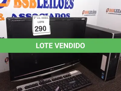 LOTE 290 - 01 CPU HP, 01 MONITOR E 01 TECLADO. (NO ESTADO) ATENÇÃO! FAZER A VISITAÇÃO ANTES DE ARREMATAR, NÃO SABEMOS SE FUNCIONA. LEILÃO NÃO TEM GARANTIA E NEM DEVOLUÇÃO, SUJEITO A POSSÍVEIS AVARIAS VISÍVEIS/OCULTAS E/OU AUSÊNCIA DE COMPONENTES.