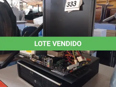 LOTE 333 - 01 CPU HP ,01 PLACA MÃE ,01 MONITOR E 01 TECLADO. (NO ESTADO) ATENÇÃO! FAZER A VISITAÇÃO ANTES DE ARREMATAR, NÃO SABEMOS SE FUNCIONA. LEILÃO NÃO TEM GARANTIA E NEM DEVOLUÇÃO, SUJEITO A POSSÍVEIS AVARIAS VISÍVEIS/OCULTAS E/OU AUSÊNCIA DE COMPONENTES.
