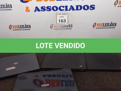 LOTE 163 - 04 NOTEBOOKS DIVERSOS. (NO ESTADO) ATENÇÃO! FAZER A VISITAÇÃO ANTES DE ARREMATAR, NÃO SABEMOS SE FUNCIONA. LEILÃO NÃO TEM GARANTIA E NEM DEVOLUÇÃO, SUJEITO A POSSÍVEIS AVARIAS VISÍVEIS/OCULTAS E/OU AUSÊNCIA DE COMPONENTES.