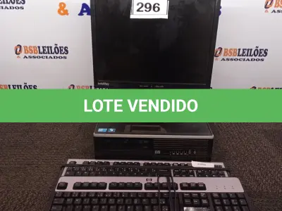 LOTE 296 - 01 CPU HP, 01 MONITOR E 01 TECLADO. (NO ESTADO) ATENÇÃO! FAZER A VISITAÇÃO ANTES DE ARREMATAR, NÃO SABEMOS SE FUNCIONA. LEILÃO NÃO TEM GARANTIA E NEM DEVOLUÇÃO, SUJEITO A POSSÍVEIS AVARIAS VISÍVEIS/OCULTAS E/OU AUSÊNCIA DE COMPONENTES.