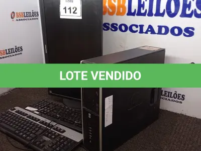 LOTE 112 - 01 CPU HP E 01 MONITOR COM TECLADO. (NO ESTADO) ATENÇÃO! FAZER A VISITAÇÃO ANTES DE ARREMATAR, NÃO SABEMOS SE FUNCIONA. LEILÃO NÃO TEM GARANTIA E NEM DEVOLUÇÃO, SUJEITO A POSSÍVEIS AVARIAS VISÍVEIS/OCULTAS E/OU AUSÊNCIA DE COMPONENTES.
