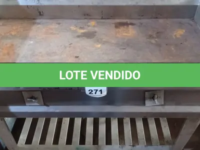 LOTE 271 - 01 CHAPA A GÁS EM INOX. (NO ESTADO) ATENÇÃO! FAZER A VISITAÇÃO ANTES DE ARREMATAR, NÃO SABEMOS SE FUNCIONA. LEILÃO NÃO TEM GARANTIA E NEM DEVOLUÇÃO, SUJEITO A POSSÍVEIS AVARIAS VISÍVEIS/OCULTAS E/OU AUSÊNCIA DE COMPONENTES.