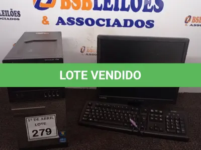 LOTE 279 - 01 CPU DELL, 01 MONITOR E TECLADO.  (NO ESTADO) ATENÇÃO! FAZER A VISITAÇÃO ANTES DE ARREMATAR, NÃO SABEMOS SE FUNCIONA. LEILÃO NÃO TEM GARANTIA E NEM DEVOLUÇÃO, SUJEITO A POSSÍVEIS AVARIAS VISÍVEIS/OCULTAS E/OU AUSÊNCIA DE COMPONENTES.
