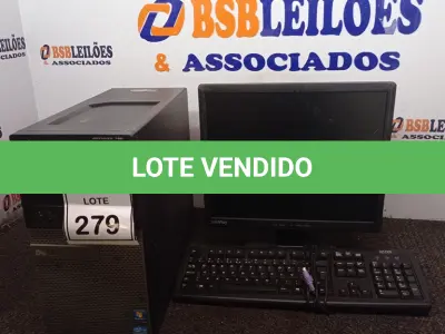 LOTE 279 - 01 CPU DELL, 01 MONITOR E TECLADO.  (NO ESTADO) ATENÇÃO! FAZER A VISITAÇÃO ANTES DE ARREMATAR, NÃO SABEMOS SE FUNCIONA. LEILÃO NÃO TEM GARANTIA E NEM DEVOLUÇÃO, SUJEITO A POSSÍVEIS AVARIAS VISÍVEIS/OCULTAS E/OU AUSÊNCIA DE COMPONENTES.