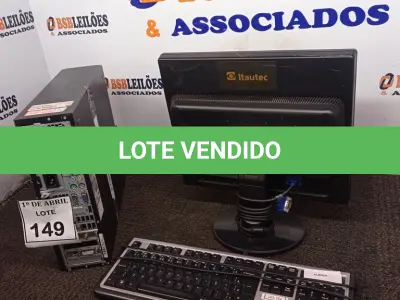 LOTE 149 - 01 CPU HP E 01 MONITOR COM TECLADO. (NO ESTADO) ATENÇÃO! FAZER A VISITAÇÃO ANTES DE ARREMATAR, NÃO SABEMOS SE FUNCIONA. LEILÃO NÃO TEM GARANTIA E NEM DEVOLUÇÃO, SUJEITO A POSSÍVEIS AVARIAS VISÍVEIS/OCULTAS E/OU AUSÊNCIA DE COMPONENTES.
