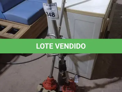 LOTE 348 - 02 ROÇADEIRAS A GASOLINA COM AVARIAS. (NO ESTADO) ATENÇÃO! FAZER A VISITAÇÃO ANTES DE ARREMATAR, NÃO SABEMOS SE FUNCIONA. LEILÃO NÃO TEM GARANTIA E NEM DEVOLUÇÃO, SUJEITO A POSSÍVEIS AVARIAS VISÍVEIS/OCULTAS E/OU AUSÊNCIA DE COMPONENTES.
