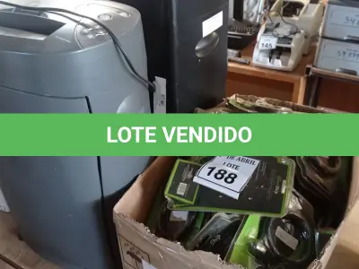 LOTE 188 - 01 LOTE COM TRAVAS PARA NOTEBOOKS E 02 FRAGMENTADORAS. (NO ESTADO) ATENÇÃO! FAZER A VISITAÇÃO ANTES DE ARREMATAR, NÃO SABEMOS SE FUNCIONA. LEILÃO NÃO TEM GARANTIA E NEM DEVOLUÇÃO, SUJEITO A POSSÍVEIS AVARIAS VISÍVEIS/OCULTAS E/OU AUSÊNCIA DE COMPONENTES.