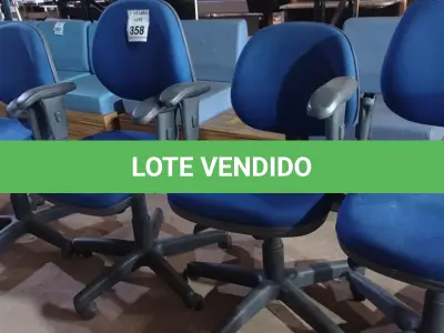 LOTE 358 - 05 CADEIRAS PARA ESCRITÓRIO. (NO ESTADO) ATENÇÃO! FAZER A VISITAÇÃO ANTES DE ARREMATAR, NÃO SABEMOS SE FUNCIONA. LEILÃO NÃO TEM GARANTIA E NEM DEVOLUÇÃO, SUJEITO A POSSÍVEIS AVARIAS VISÍVEIS/OCULTAS E/OU AUSÊNCIA DE COMPONENTES.