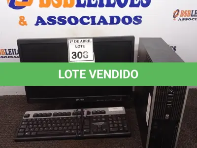 LOTE 308 - 01 CPU HP, 01 MONITOR E 01 TECLADO. (NO ESTADO) ATENÇÃO! FAZER A VISITAÇÃO ANTES DE ARREMATAR, NÃO SABEMOS SE FUNCIONA. LEILÃO NÃO TEM GARANTIA E NEM DEVOLUÇÃO, SUJEITO A POSSÍVEIS AVARIAS VISÍVEIS/OCULTAS E/OU AUSÊNCIA DE COMPONENTES.