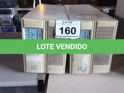 LOTE 160 - 02 NOBREAKS. (NO ESTADO) ATENÇÃO! FAZER A VISITAÇÃO ANTES DE ARREMATAR, NÃO SABEMOS SE FUNCIONA. LEILÃO NÃO TEM GARANTIA E NEM DEVOLUÇÃO, SUJEITO A POSSÍVEIS AVARIAS VISÍVEIS/OCULTAS E/OU AUSÊNCIA DE COMPONENTES.