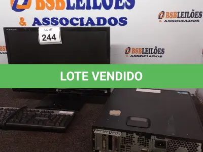 LOTE 244 - 01 CPU HP, 01 MONITOR E TECLADO. (NO ESTADO) ATENÇÃO! FAZER A VISITAÇÃO ANTES DE ARREMATAR, NÃO SABEMOS SE FUNCIONA. LEILÃO NÃO TEM GARANTIA E NEM DEVOLUÇÃO, SUJEITO A POSSÍVEIS AVARIAS VISÍVEIS/OCULTAS E/OU AUSÊNCIA DE COMPONENTES.