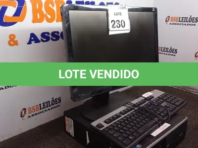 LOTE 230 - 01 CPU HP E 01 MONITOR COM TECLADO. (NO ESTADO) ATENÇÃO! FAZER A VISITAÇÃO ANTES DE ARREMATAR, NÃO SABEMOS SE FUNCIONA. LEILÃO NÃO TEM GARANTIA E NEM DEVOLUÇÃO, SUJEITO A POSSÍVEIS AVARIAS VISÍVEIS/OCULTAS E/OU AUSÊNCIA DE COMPONENTES.