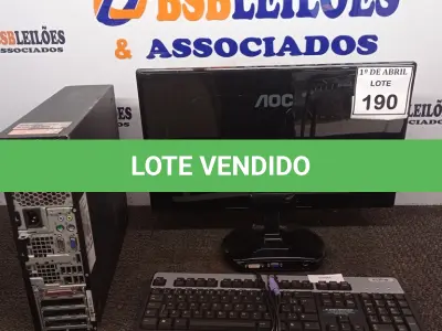 LOTE 190 - 01 CPU HP E 01 MONITOR COM TECLADO. (NO ESTADO) ATENÇÃO! FAZER A VISITAÇÃO ANTES DE ARREMATAR, NÃO SABEMOS SE FUNCIONA. LEILÃO NÃO TEM GARANTIA E NEM DEVOLUÇÃO, SUJEITO A POSSÍVEIS AVARIAS VISÍVEIS/OCULTAS E/OU AUSÊNCIA DE COMPONENTES.