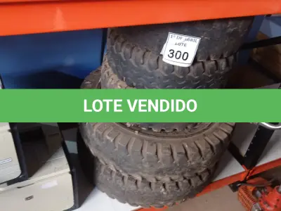 LOTE 300 - 05 PNEUS DIVERSOS. (NO ESTADO) ATENÇÃO! FAZER A VISITAÇÃO ANTES DE ARREMATAR, NÃO SABEMOS SE FUNCIONA. LEILÃO NÃO TEM GARANTIA E NEM DEVOLUÇÃO, SUJEITO A POSSÍVEIS AVARIAS VISÍVEIS/OCULTAS E/OU AUSÊNCIA DE COMPONENTES.