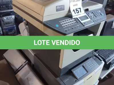 LOTE 157 - 01 LOTE COM IMPRESSORAS E SCANNER’S DIVERSOS. (NO ESTADO) ATENÇÃO! FAZER A VISITAÇÃO ANTES DE ARREMATAR, NÃO SABEMOS SE FUNCIONA. LEILÃO NÃO TEM GARANTIA E NEM DEVOLUÇÃO, SUJEITO A POSSÍVEIS AVARIAS VISÍVEIS/OCULTAS E/OU AUSÊNCIA DE COMPONENTES.