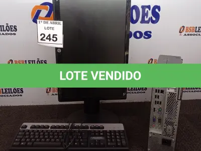 LOTE 245 - 01 CPU LENOVO, 01 MONITOR E TECLADO. (NO ESTADO) ATENÇÃO! FAZER A VISITAÇÃO ANTES DE ARREMATAR, NÃO SABEMOS SE FUNCIONA. LEILÃO NÃO TEM GARANTIA E NEM DEVOLUÇÃO, SUJEITO A POSSÍVEIS AVARIAS VISÍVEIS/OCULTAS E/OU AUSÊNCIA DE COMPONENTES.