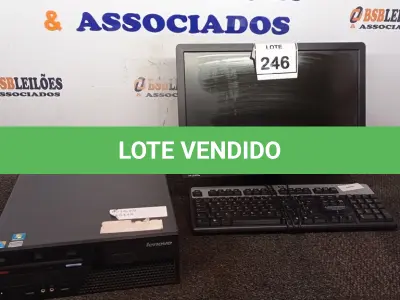 LOTE 246 - 01 CPU LENOVO, 01 MONITOR E TECLADO. (NO ESTADO) ATENÇÃO! FAZER A VISITAÇÃO ANTES DE ARREMATAR, NÃO SABEMOS SE FUNCIONA. LEILÃO NÃO TEM GARANTIA E NEM DEVOLUÇÃO, SUJEITO A POSSÍVEIS AVARIAS VISÍVEIS/OCULTAS E/OU AUSÊNCIA DE COMPONENTES.