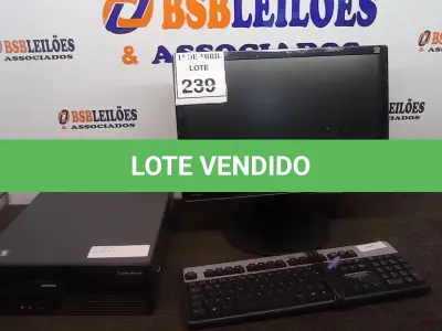 LOTE 239 - 01 CPU LENOVO, 01 MONITOR E TECLADO. (NO ESTADO) ATENÇÃO! FAZER A VISITAÇÃO ANTES DE ARREMATAR, NÃO SABEMOS SE FUNCIONA. LEILÃO NÃO TEM GARANTIA E NEM DEVOLUÇÃO, SUJEITO A POSSÍVEIS AVARIAS VISÍVEIS/OCULTAS E/OU AUSÊNCIA DE COMPONENTES.