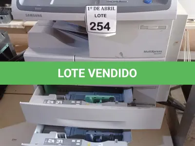 LOTE 254 - 01 IMPRESSORA SAMSUNG MULTIXPRESS 6555NX. (NO ESTADO) ATENÇÃO! FAZER A VISITAÇÃO ANTES DE ARREMATAR, NÃO SABEMOS SE FUNCIONA. LEILÃO NÃO TEM GARANTIA E NEM DEVOLUÇÃO, SUJEITO A POSSÍVEIS AVARIAS VISÍVEIS/OCULTAS E/OU AUSÊNCIA DE COMPONENTES.