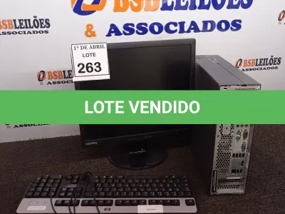 LOTE 263 - 01 CPU LENOVO, 01 MONITOR E 01 TECLADO.  (NO ESTADO) ATENÇÃO! FAZER A VISITAÇÃO ANTES DE ARREMATAR, NÃO SABEMOS SE FUNCIONA. LEILÃO NÃO TEM GARANTIA E NEM DEVOLUÇÃO, SUJEITO A POSSÍVEIS AVARIAS VISÍVEIS/OCULTAS E/OU AUSÊNCIA DE COMPONENTES.