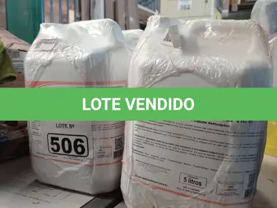 LOTE 506 - 20 LITROS DE SABONETE DE ESPUMA ANTISSÉPTICO. (NO ESTADO) ATENÇÃO! FAZER A VISITAÇÃO ANTES DE ARREMATAR, NÃO SABEMOS SE FUNCIONA. LEILÃO NÃO TEM GARANTIA E NEM DEVOLUÇÃO, SUJEITO A POSSÍVEIS AVARIAS VISÍVEIS/OCULTAS E/OU AUSÊNCIA DE COMPONENTES).
