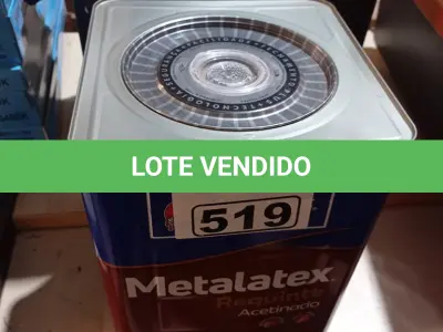 LOTE 519 - 01 LATA DE TINTA (BASE) SHERWIN WILLIAMS METALATEX SEM CHEIRO INTERIOR/EXTERIOR ACETINADO 16L.  ESTADO) ATENÇÃO! FAZER A VISITAÇÃO ANTES DE ARREMATAR, NÃO SABEMOS SE FUNCIONA. LEILÃO NÃO TEM GARANTIA E NEM DEVOLUÇÃO, SUJEITO A POSSÍVEIS AVARIAS VISÍVEIS/OCULTAS E/OU AUSÊNCIA DE COMPONENTES.