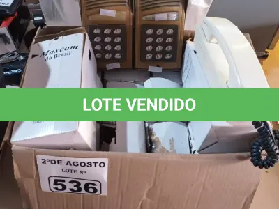 LOTE 536 - 02 INTERFONES E 13 RAMAIS. (NO ESTADO) ATENÇÃO! FAZER A VISITAÇÃO ANTES DE ARREMATAR, NÃO SABEMOS SE FUNCIONA. LEILÃO NÃO TEM GARANTIA E NEM DEVOLUÇÃO, SUJEITO A POSSÍVEIS AVARIAS VISÍVEIS/OCULTAS E/OU AUSÊNCIA DE COMPONENTES.