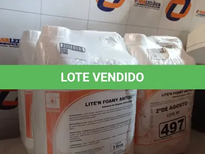 LOTE 497 - 20 LITROS DE SABONETE DE ESPUMA ANTISSÉPTICO. (NO ESTADO) ATENÇÃO! FAZER A VISITAÇÃO ANTES DE ARREMATAR, NÃO SABEMOS SE FUNCIONA. LEILÃO NÃO TEM GARANTIA E NEM DEVOLUÇÃO, SUJEITO A POSSÍVEIS AVARIAS VISÍVEIS/OCULTAS E/OU AUSÊNCIA DE COMPONENTES).
