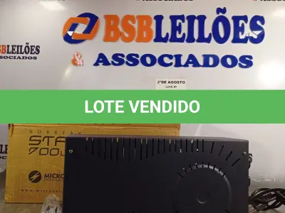 LOTE 655 - 01 NOBREAK MARCA MICROSOL 700VA. (NO ESTADO) ATENÇÃO! FAZER A VISITAÇÃO ANTES DE ARREMATAR, NÃO SABEMOS SE FUNCIONA. LEILÃO NÃO TEM GARANTIA E NEM DEVOLUÇÃO, SUJEITO A POSSÍVEIS AVARIAS VISÍVEIS/OCULTAS E/OU AUSÊNCIA DE COMPONENTES.