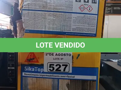 LOTE 527 - 02 CAIXAS SIKA TOP 100, REVESTIMENTO IMPERMEABILIZANTE SEMI-FLEXIVEL. (NO ESTADO) ATENÇÃO! FAZER A VISITAÇÃO ANTES DE ARREMATAR, NÃO SABEMOS SE FUNCIONA. LEILÃO NÃO TEM GARANTIA E NEM DEVOLUÇÃO, SUJEITO A POSSÍVEIS AVARIAS VISÍVEIS/OCULTAS E/OU AUSÊNCIA DE COMPONENTES.
