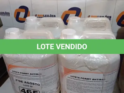 LOTE 465 - 20 LITROS DE ESPUMA HIGIENIZADORA PARA ANTISSEPSIA INSTANTÂNEA DAS MÃOS. (NO ESTADO) ATENÇÃO! FAZER A VISITAÇÃO ANTES DE ARREMATAR, NÃO SABEMOS SE FUNCIONA. LEILÃO NÃO TEM GARANTIA E NEM DEVOLUÇÃO, SUJEITO A POSSÍVEIS AVARIAS VISÍVEIS/OCULTAS E/OU AUSÊNCIA DE COMPONENTES).
