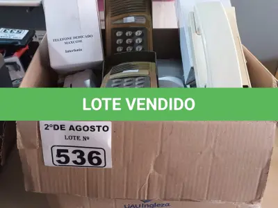 LOTE 536 - 02 INTERFONES E 13 RAMAIS. (NO ESTADO) ATENÇÃO! FAZER A VISITAÇÃO ANTES DE ARREMATAR, NÃO SABEMOS SE FUNCIONA. LEILÃO NÃO TEM GARANTIA E NEM DEVOLUÇÃO, SUJEITO A POSSÍVEIS AVARIAS VISÍVEIS/OCULTAS E/OU AUSÊNCIA DE COMPONENTES.