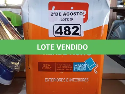LOTE 482 - 01 LATA DE TINTA IQUINE DELANIL INTERIORES/EXTERIORES FOSCO AVELUDADO NA COR CONCRETO 18L. (NO ESTADO) ATENÇÃO! FAZER A VISITAÇÃO ANTES DE ARREMATAR, NÃO SABEMOS SE FUNCIONA. LEILÃO NÃO TEM GARANTIA E NEM DEVOLUÇÃO, SUJEITO A POSSÍVEIS AVARIAS VISÍVEIS/OCULTAS E/OU AUSÊNCIA DE COMPONENTES).