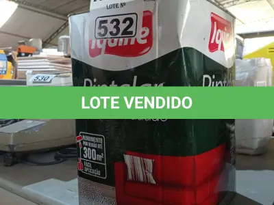 LOTE 532 - 01 LATA DE TINTA IQUINE PINTALAR FOSCO AVELUDADO   INTERIORES 18L NA COR PALHA. (NO ESTADO) ATENÇÃO! FAZER A VISITAÇÃO ANTES DE ARREMATAR, NÃO SABEMOS SE FUNCIONA. LEILÃO NÃO TEM GARANTIA E NEM DEVOLUÇÃO, SUJEITO A POSSÍVEIS AVARIAS VISÍVEIS/OCULTAS E/OU AUSÊNCIA DE COMPONENTES.