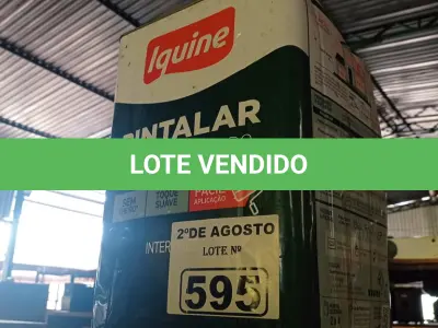 LOTE 595 - 01 LATA DE TINTA IQUINE PINTALAR FOSCO AVELUDADO INTERIORES 18L NA COR VERDE PRIMAVERA. (NO ESTADO) ATENÇÃO! FAZER A VISITAÇÃO ANTES DE ARREMATAR, NÃO SABEMOS SE FUNCIONA. LEILÃO NÃO TEM GARANTIA E NEM DEVOLUÇÃO, SUJEITO A POSSÍVEIS AVARIAS VISÍVEIS/OCULTAS E/OU AUSÊNCIA DE COMPONENTES.