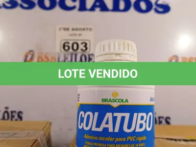 LOTE 603 - 02 CAIXAS COM COLA TUBO ST 175G COM 15 FRASCOS CADA. (NO ESTADO) ATENÇÃO! FAZER A VISITAÇÃO ANTES DE ARREMATAR, NÃO SABEMOS SE FUNCIONA. LEILÃO NÃO TEM GARANTIA E NEM DEVOLUÇÃO, SUJEITO A POSSÍVEIS AVARIAS VISÍVEIS/OCULTAS E/OU AUSÊNCIA DE COMPONENTES).